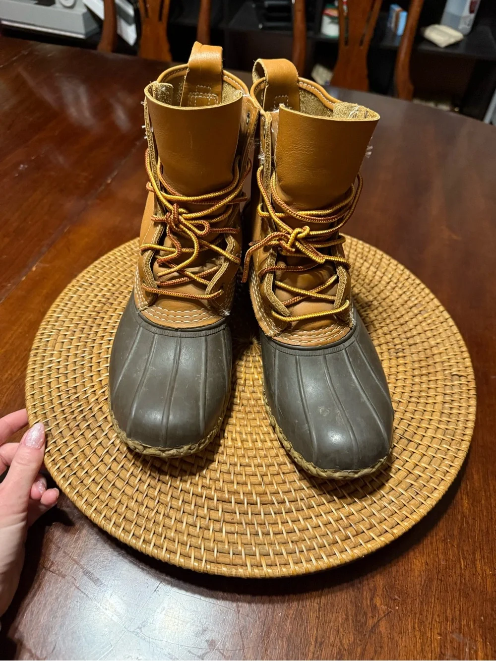 L.L. Bean Brown and Dark Women’s Winter/Rain Boots Duck - Picture 8 of 11
